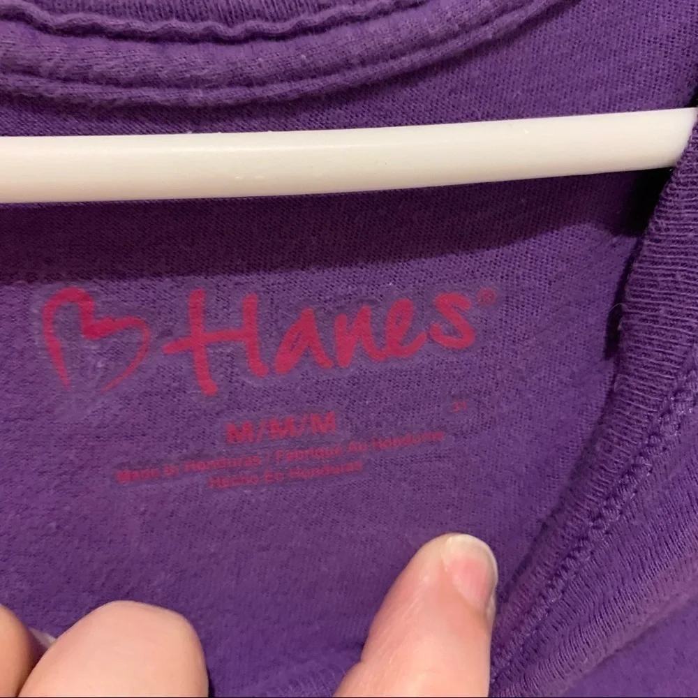 Hanes Purple Plum Long Sleeve Tee Jersey. Size Medium